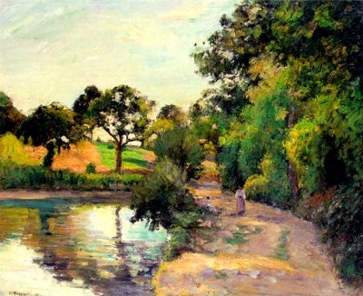 A Pond at Montfoucault by Camille Jacob Pissarro